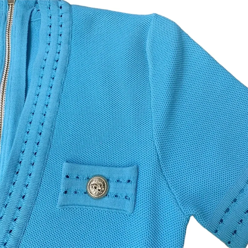 Turquoise Knit Stretch Dress The Kinral - Picture 8 of 11